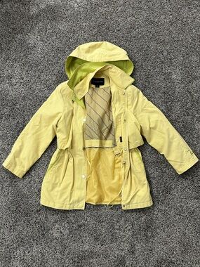 London Fog Yellow Hooded Raincoat (S/P)